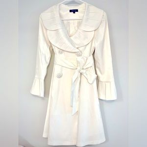 Anna Sui Woman’s Winger Coat with Self Tie Belt